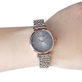  Shop Authentic Emporio Armani Gianni T Bar Grey Dial Two Tone Stainless Steel Watch For Women - AR1725 - Luxxuri