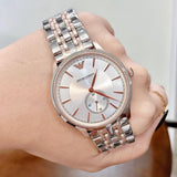  Shop Authentic Emporio Armani Classic Silver Dial Two Tone Steel Strap Watch For Men - AR1839 - Luxxuri
