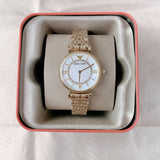  Shop Authentic Emporio Armani Gianni T Bar White Mother of Pearl Dial Gold Steel Strap Watch For Women - AR1907 - Luxxuri