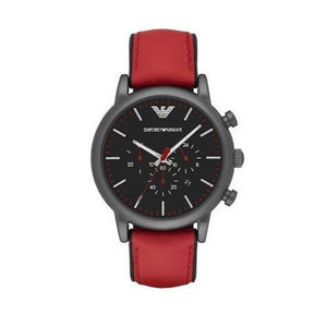 Shop Authentic Emporio Armani Luigi Chronograph Black Dial Red Leather Strap Watch For Men - AR1971 - Luxxuri