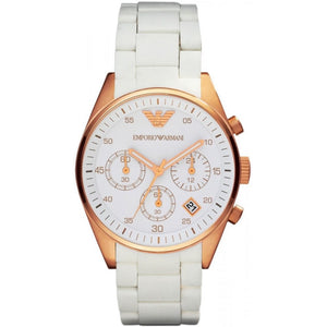  Shop Authentic Emporio Armani Sportivo Silver Dial White Silicone Strap Watch For Women - AR5920 - Luxxuri
