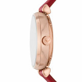  Shop Authentic Emporio Armani Gianni T-Bar Mother of Pearl White Dial Red Leather Strap Watch For Women - AR60048 - Luxxuri