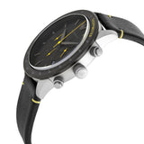  Shop Authentic Emporio Armani Mario Chronograph Black Dial Black Leather Strap Watch For Men - AR11325 - Luxxuri