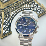  Shop Authentic Emporio Armani Chronograph Blue Dial Silver Steel Strap Watch For Men - AR11528 - Luxxuri