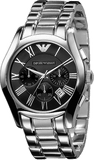  Shop Authentic Emporio Armani Valente Chronograph Black Dial Silver Stainless Steel Watch For Men - AR0673 - Luxxuri