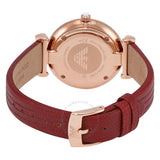  Shop Authentic Emporio Armani Gianni T-Bar Analog Mother of Pearl Dial Red Leather Strap Watch For Women - AR11322 - Luxxuri