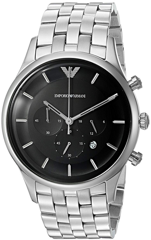  Shop Authentic Emporio Armani Chronograph Black Dial Silver Steel Strap Watch For Men - AR11017 - Luxxuri