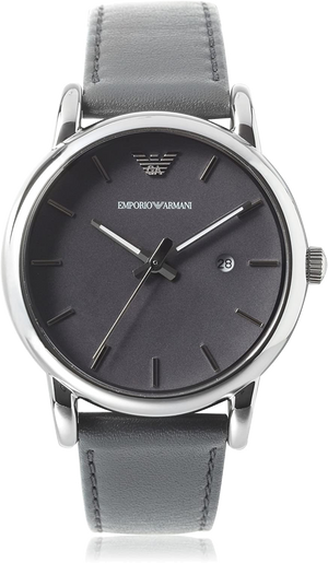  Shop Authentic Emporio Armani Classic Quartz Grey Dial Grey Leather Strap Watch For Men - AR1730 - Luxxuri