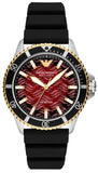  Shop Authentic Emporio Armani Meccanico Automatic Red Dial Black Silicon Strap Watch For Men - AR60070 - Luxxuri