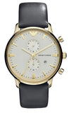  Shop Authentic Emporio Armani Gianni Beige Dial Grey Leather Strap Watch For Men - AR0386 - Luxxuri