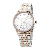  Shop Authentic Emporio Armani Classic Silver Dial Two Tone Steel Strap Watch For Men - AR1839 - Luxxuri