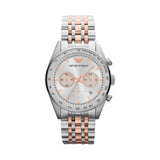  Shop Authentic Emporio Armani Sportivo Chronograph Silver Dial Two Tone Steel Strap Watch For Men - AR5999 - Luxxuri
