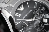  Shop Authentic Emporio Armani Valente Chronograph Black Dial Silver Stainless Steel Watch For Men - AR0673 - Luxxuri