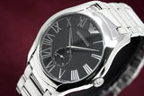  Shop Authentic Emporio Armani Valente Quartz Black Dial Silver Steel Strap Watch For Men - AR11086 - Luxxuri