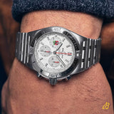  Shop Authentic Breitling Chronomat B01 42 Six Nations England White Dial Silver Steel Strap Watch for Men - AB0134A71A1A1 - Luxxuri