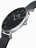  Shop Authentic Daniel Wellington Petite Ashfield Black Dial Black Mesh Strap Watch For Women - DW00100202 - Luxxuri