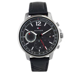  Shop Authentic Tommy Hilfiger London Chronograph Grey Dial Black Leather Strap Watch for Men - 1791533 - Luxxuri