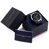  Shop Authentic Tommy Hilfiger Brad Chronograph Black Dial Black Leather Strap Watch For Men - 1710391 - Luxxuri