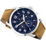  Shop Authentic Tommy Hilfiger Briggs Chronograph Blue Dial Brown Leather Strap Watch for Men - 1791424 - Luxxuri