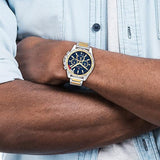  Shop Authentic Tommy Hilfiger Mason Chronograph Blue Dial Two Tone Steel Strap Watch For Men - 1791937 - Luxxuri