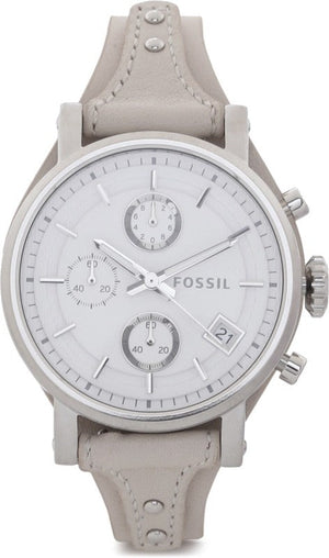  Shop Authentic Fossil Boyfriend White Dial Beige Leather Strap Watch for Women - ES3811 - Luxxuri