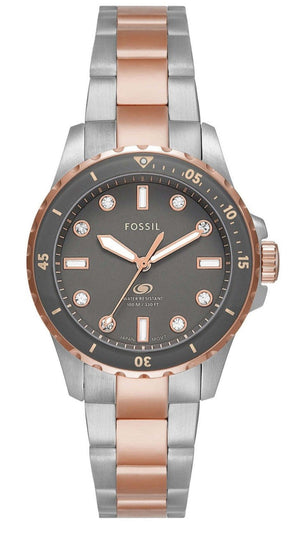  Shop Authentic Fossil Blue Dive Three Hand Gray Dial Two Tone Steel Strap Watch For Women - ES5348 - Luxxuri