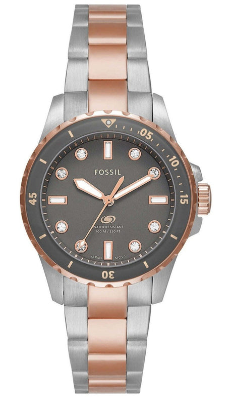  Shop Authentic Fossil Blue Dive Three Hand Gray Dial Two Tone Steel Strap Watch For Women - ES5348 - Luxxuri
