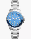  Shop Authentic Fossil Blue Dive Three Hand Blue Dial Silver Steel Strap Watch For Women - ES5353 - Luxxuri