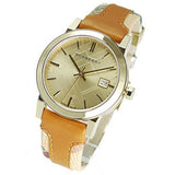  Shop Authentic Burberry The City Gold Dial Brown Leather Strap Watch for Women - BU9133 - Luxxuri