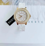  Shop Authentic Guess Crown Jewel Multifunction Diamonds White Dial White Leather Strap Watch for Women - GW0411L1 - Luxxuri