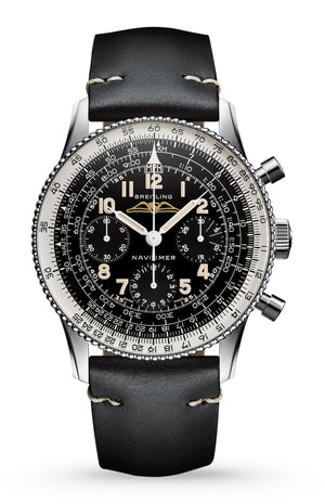  Shop Authentic Breitling Navitimer Ref. 806 1959 Re-Edition Black Dial Brown Leather Strap Watch for Men - AB0910371B1X1 - Luxxuri