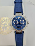  Shop Authentic Versace Aion Chronograph Blue Dial Blue Leather Strap Watch for Men - VE1D01220 - Luxxuri