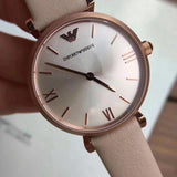  Shop Authentic Emporio Armani Gianni T-Bar Quartz Rose Gold Dial Pink Leather Strap Watch For Women - AR11001 - Luxxuri