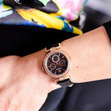  Shop Authentic Swarovski Era Journey Chronograph Black Dial Black Leather Strap Watch for Women - 5295320 - Luxxuri