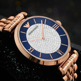  Shop Authentic Emporio Armani Gianni T-Bar Quartz Crystals Black Dial Gold Steel Strap Watch For Women - AR11423 - Luxxuri