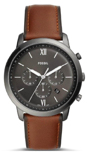  Shop Authentic Fossil Neutra Chronograph Grey Dial Brown Leather Strap Watch for Men - FS5512 - Luxxuri