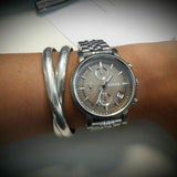  Shop Authentic Fossil Boyfriend Chronograph Brown Dial Silver Steel Strap Watch for Women - ES3747 - Luxxuri