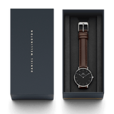  Shop Authentic Daniel Wellington Classic Petite Bristol Black Dial Brown Leather Strap Watch For Women - DW00100177 - Luxxuri