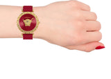  Shop Authentic Versace Palazzo Empire Greca Red Dial Red Leather Strap Watch for Women - VEDV00319 - Luxxuri