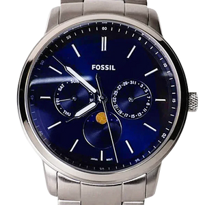  Shop Authentic Fossil Neutra Minimalist Moonphase Blue Dial Silver Steel Strap Watch for Men - FS5907 - Luxxuri