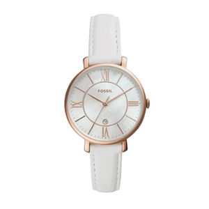  Shop Authentic Fossil Jacqueline Quartz Mother of Pearl White Dial White Leather Strap Watch for Women - ES4579 - Luxxuri