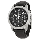  Shop Authentic Fossil Grant Chronograph Black Dial Black Leather Strap Watch for Men - FS4812 - Luxxuri