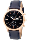  Shop Authentic Fossil Townsman Chronograph Blue Dial Blue Leather Strap Watch for Men - FS5436 - Luxxuri