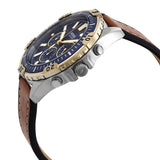  Shop Authentic Fossil Garrett Chronograph Blue Dial Brown Leather Strap Watch for Men - FS5625 - Luxxuri