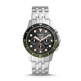  Shop Authentic Fossil FB-01 Chronograph Black Dial Silver Steel Strap Watch for Men - FS5864 - Luxxuri