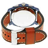  Shop Authentic Fossil Machine Chronograph Blue Dial Brown Leather Strap Watch for Men - FS5232 - Luxxuri