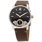  Shop Authentic Fossil The Commuter Twist Black Dial Brown Leather Strap Watch for Men -  ME1165 - Luxxuri