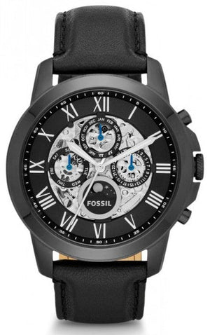  Shop Authentic Fossil Grant Automatic Black Dial Black Leather Strap Watch for Men - ME3028 - Luxxuri