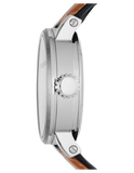  Shop Authentic Fossil Boyfriend Automatic Skeleton Silver Dial Brown Leather Strap Watch for Women - ME3109 - Luxxuri