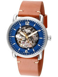  Shop Authentic Fossil Commuter Automatic Skeleton Blue Dial Brown Leather Strap Watch for Men - ME3159 - Luxxuri